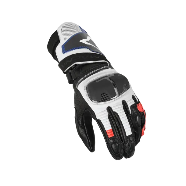 MACNA THUNDER Moto Cuero Guantes Negro Rojo Azul