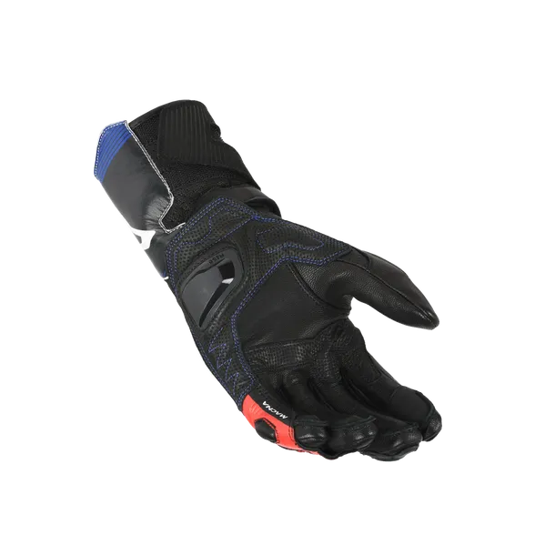MACNA THUNDER Moto Cuero Guantes Negro Rojo Azul
