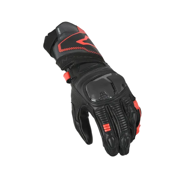 MACNA THUNDER Moto Cuero Guantes Negro Rojo