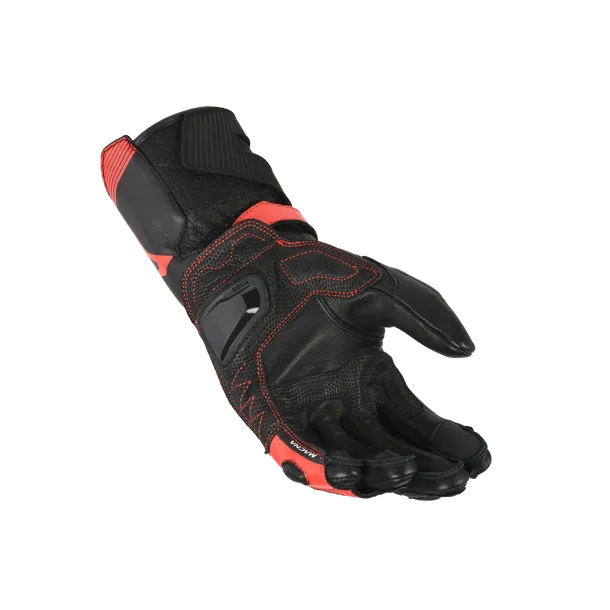 MACNA THUNDER Moto Cuero Guantes Negro Rojo