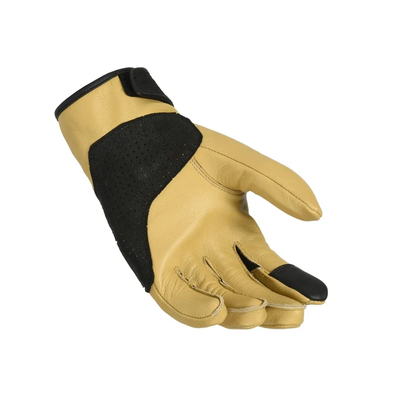 MACNA ROGUE MUJERES CUERO PERFORADO GUANTES MOTO MARRÓN CLARO