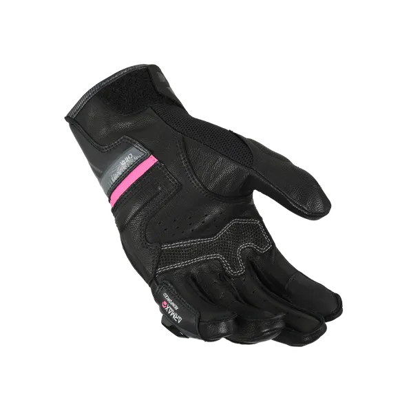 MACNA CHIZA Señoras Moto Cuero Guantes Negro Gris Rosa