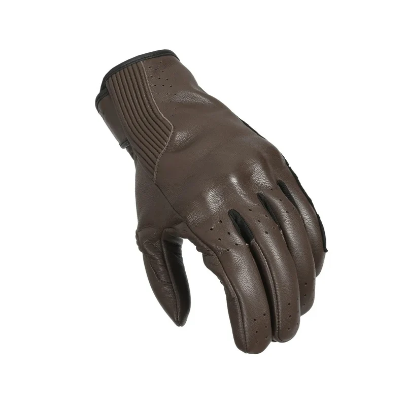 MACNA RIGID HOMBRES CUERO PERFORADO GUANTES MOTO MARRÓN