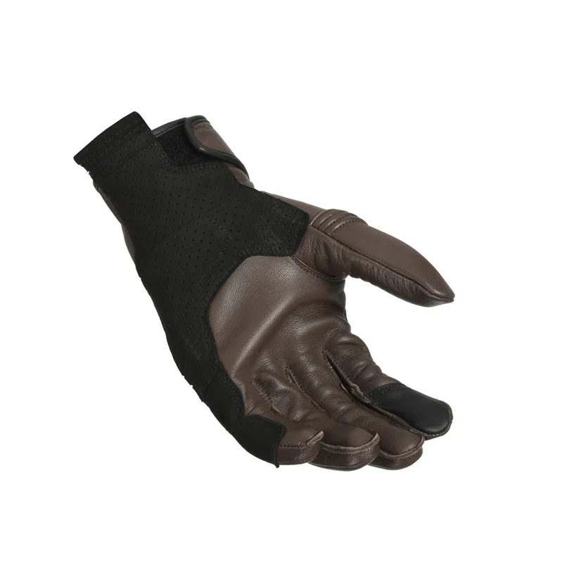 MACNA RIGID HOMBRES CUERO PERFORADO GUANTES MOTO MARRÓN