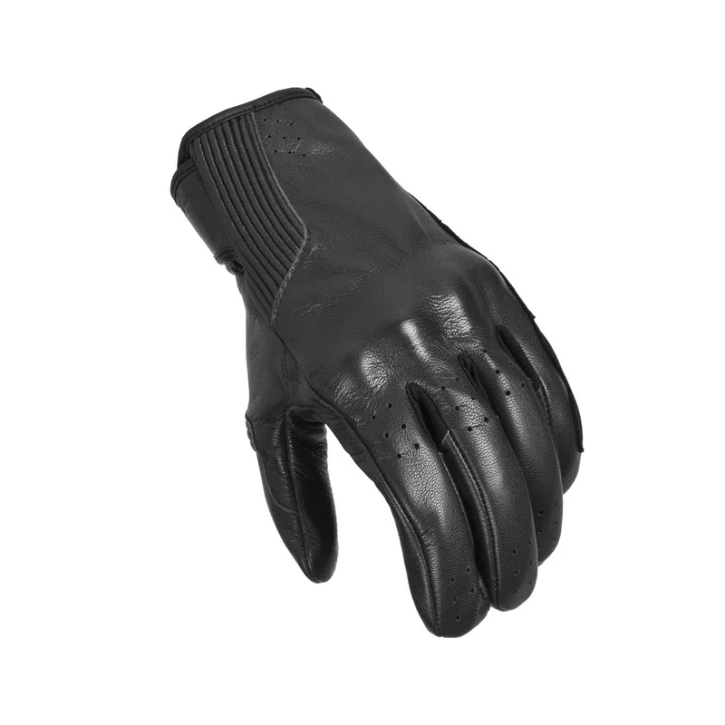 MACNA RIGID HOMBRES CUERO PERFORADO GUANTES MOTO NEGRO