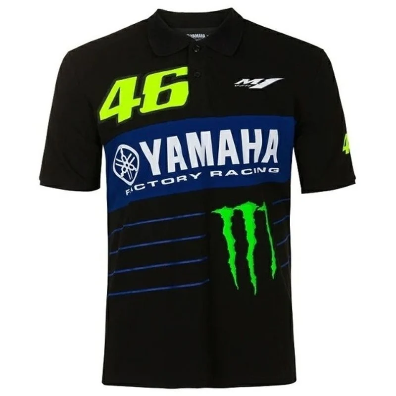 VR46 HOMBRES POLO NEGRO CAMISETA