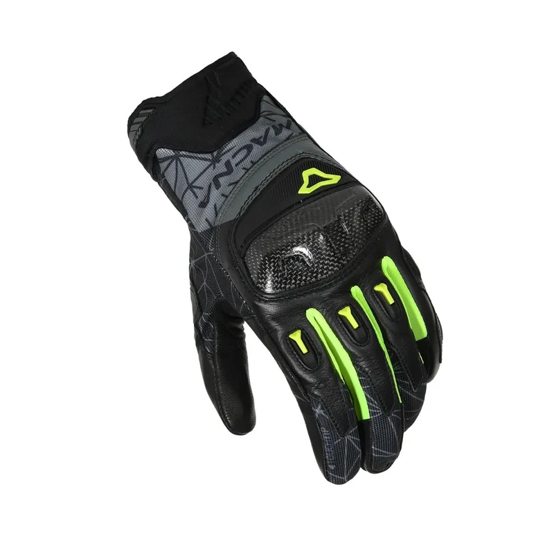 MACNA ROCCO HOMBRES GUANTES MOTO PUNTA TÁCTIL NEGRO AMARILLO FLUO