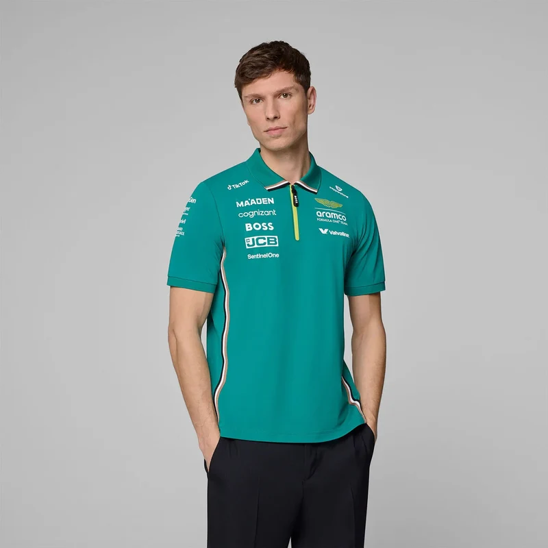 ASTON MARTIN F1 Hombres Team 2025 Camiseta Polo Verde