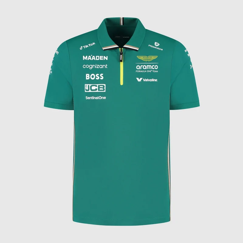 ASTON MARTIN F1 Hombres Team 2025 Camiseta Polo Verde