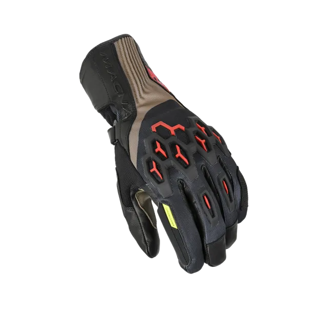 MACNA BRAWLER RTX Impermeables Moto Guantes Taupe Negro Rojo