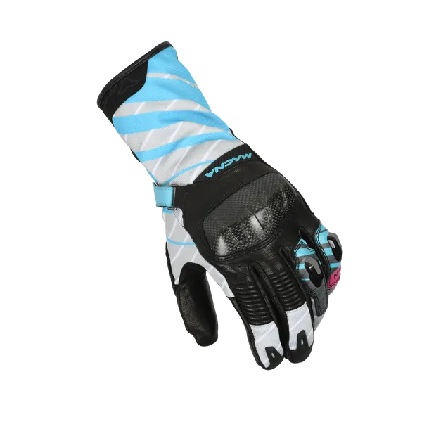 MACNA KROWN Señoras Moto Cuero Guantes Negro Gris Claro Azul