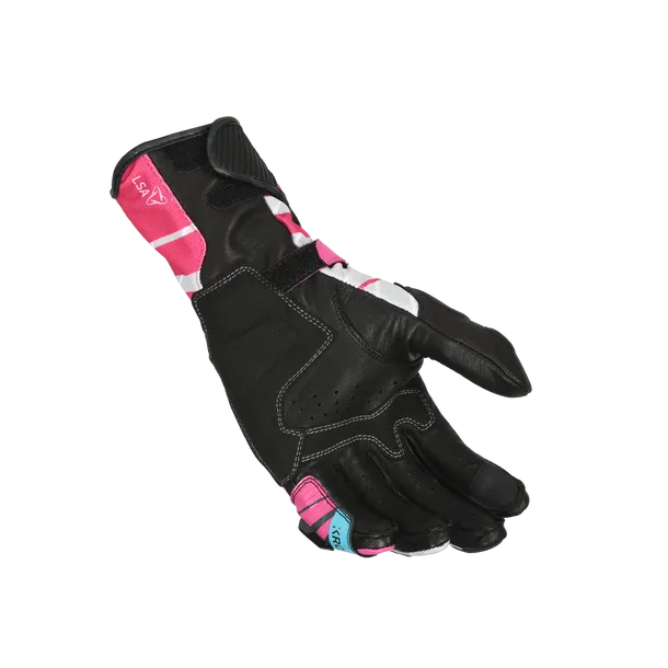MACNA KROWN Señoras Moto Cuero Guantes Rosa Gris