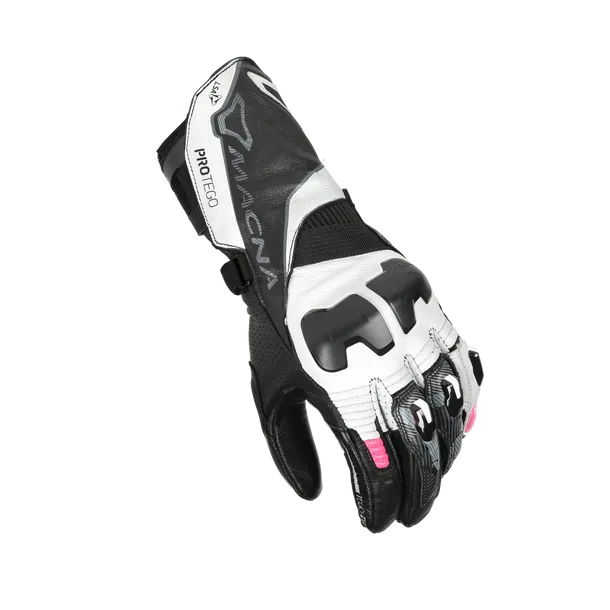 MACNA PROTEGO Mujer Moto Cuero Guantes Blanco Rosa Negro