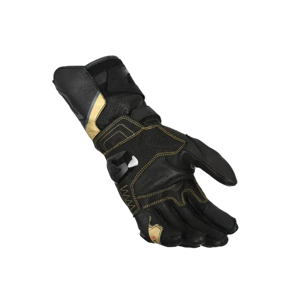 MACNA PROTEGO Mujer Moto Cuero Guantes Negro Oro