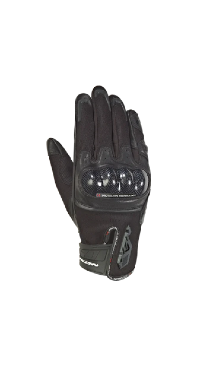 IXON RS Rise Air hombre Roadster Moto Guantes NEGRO