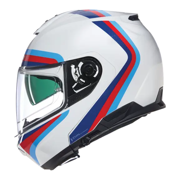NOLAN N100-6 SSOLUTO 347 Modular Casco Bianco Azul Rosso Azzurro