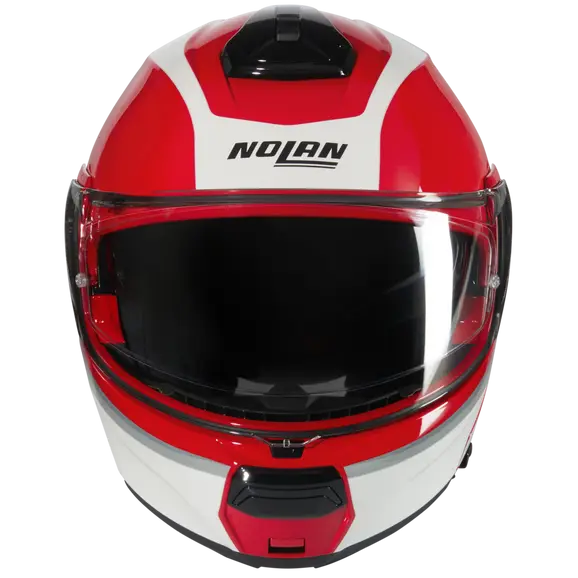 NOLAN N100-6 INCOGNITO 345 Modular Casco Rosso Bianco Argento