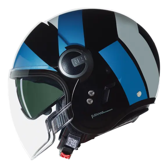 NOLAN N21 Visor Tangente 353 Jet Casco Nero Azul Argento