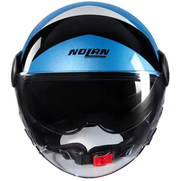 NOLAN N21 Visor Tangente 353 Jet Casco Nero Azul Argento