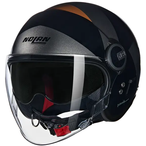 NOLAN N21 Visor Tangente 352 Casco Abierto Scooter Nero Grigio Terra