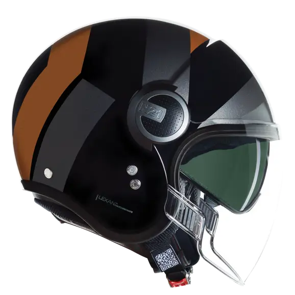 NOLAN N21 Visor Tangente 352 Casco Abierto Scooter Nero Grigio Terra