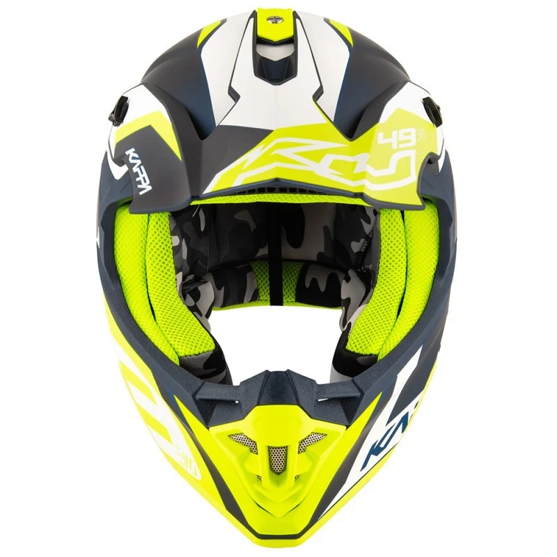 KAPPA KV49 EVO Todoterreno Motocross Blanco Azul Amarillo