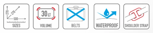 GIVI EA114GR cilíndrica impermeable sillín Bolsa 30 L