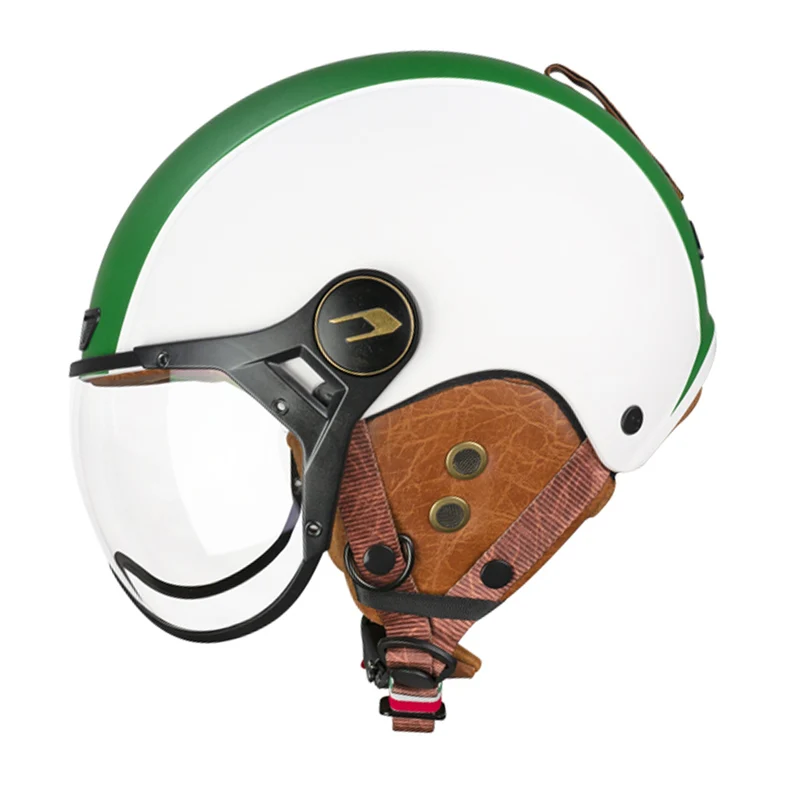 CGM 801I JET EBI ITALIA Abierto Casco Blanco Verde Rojo Opaco