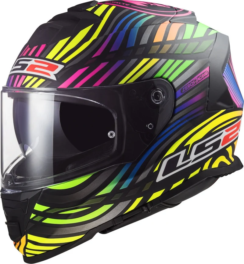LS2 FF800 STORM POWER MATT BLACK RAINBOW