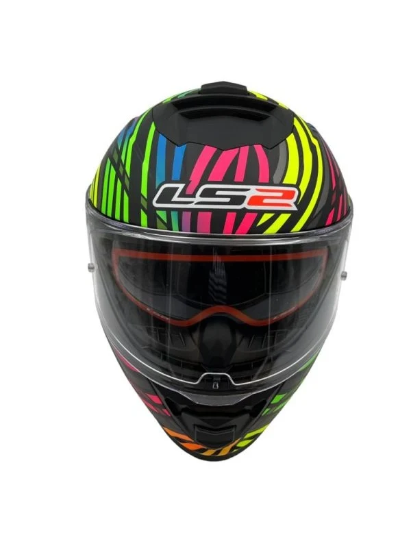 LS2 FF800 STORM POWER MATT BLACK RAINBOW