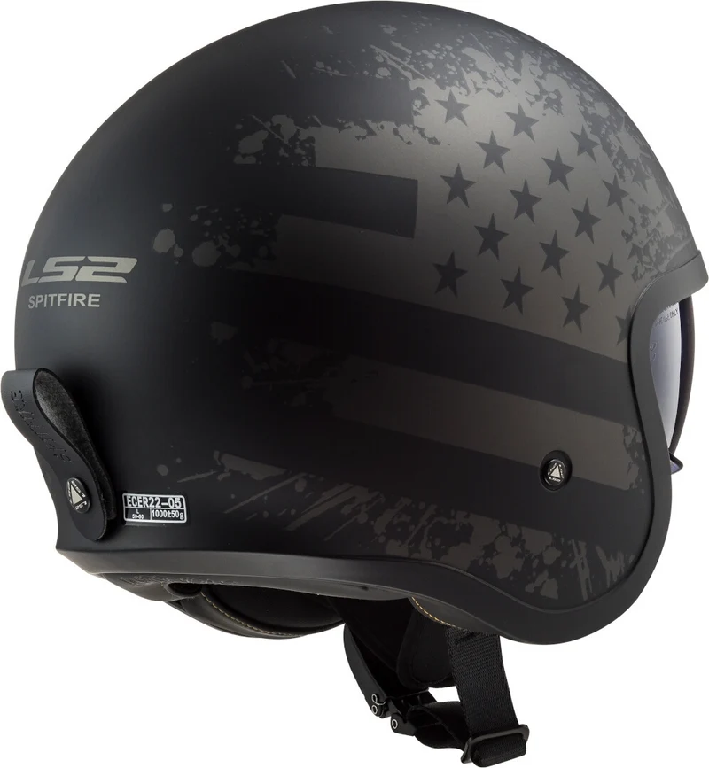 LS2 OF599 SPITFIRE BLACK FLAG