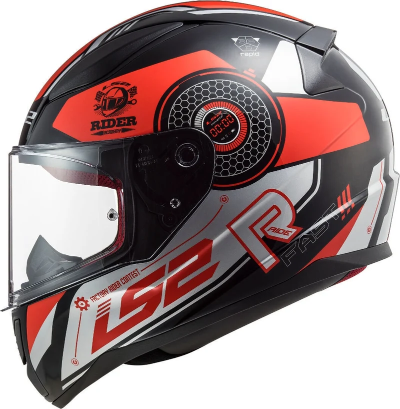 LS2 FF353 RAPID STRATUS GLOSS BLACK RED SILVER