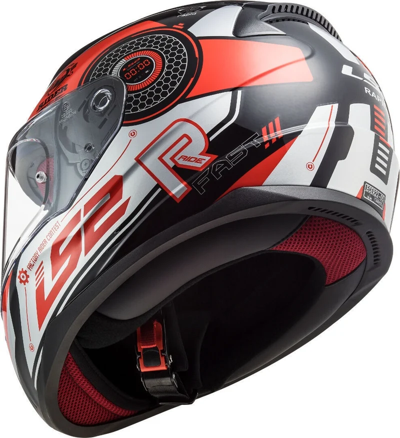 LS2 FF353 RAPID STRATUS GLOSS BLACK RED SILVER
