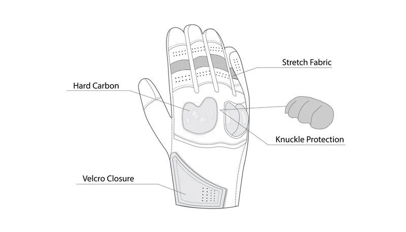 R-TECH FALCON VERANO GUANTES DE MOTO NEGRO