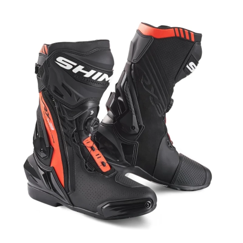 SHIMA VRX-3 MAN RACING BOOT DE MOTO NEGRO ROJO