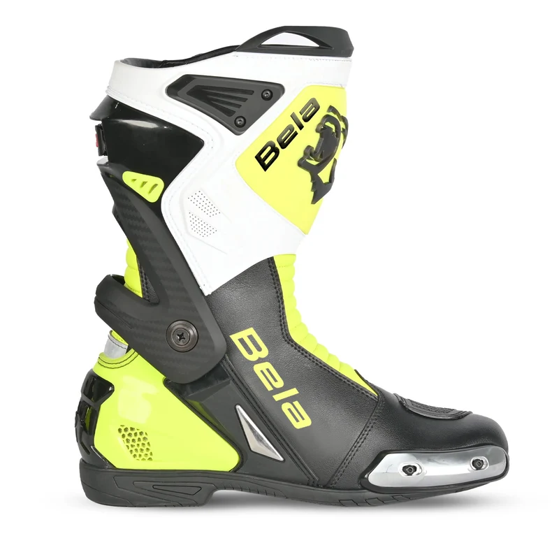 BELA TURBO TRACK BOTAS DE MOTO RACING NEGRO AMARILLO FLOUR