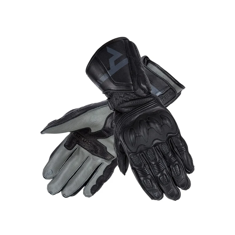 REBEL HORN - GUANTES PIEL ST LONG LADY BLACK/GREY