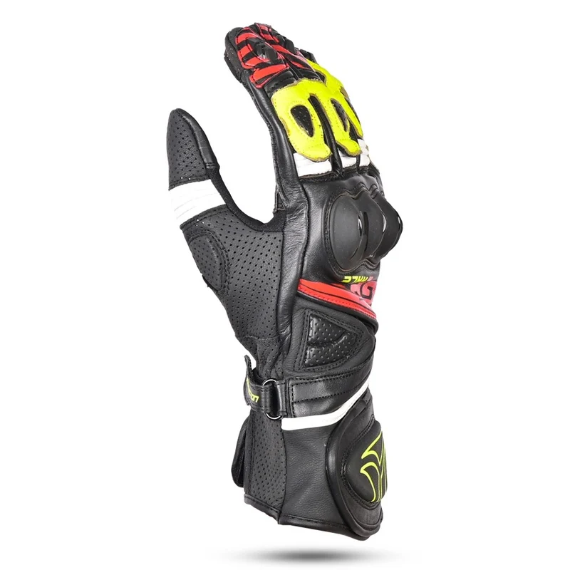 R-TECH GP RACING PIEL GUANTES DE MOTO NEGRO AMARILLO