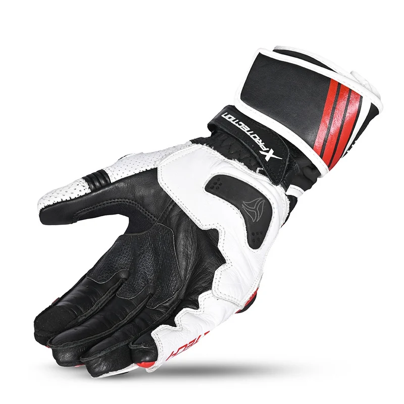 R-TECH GP RACING PIEL GUANTES DE MOTO NEGRO ROJO