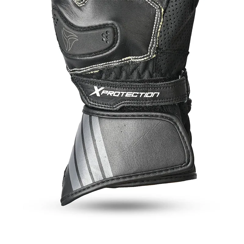 R-TECH GP RACING PIEL GUANTES DE MOTO NEGRO