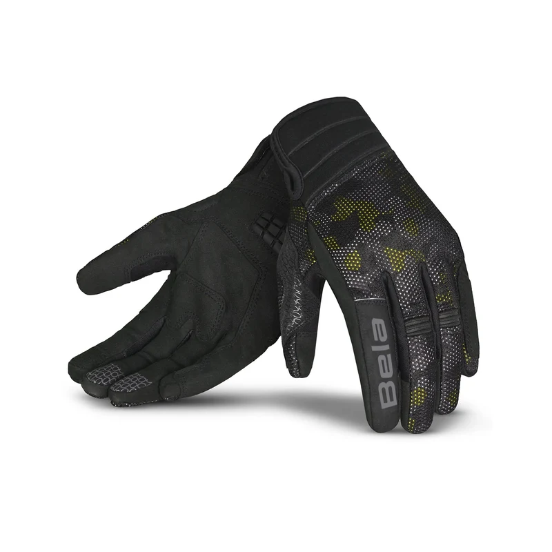 BELA CIRUS CAMO GUANTES DE MOTO TEXTIL VERANO NEGRO AMARI CAMO