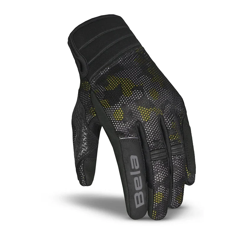 BELA CIRUS CAMO GUANTES DE MOTO TEXTIL VERANO NEGRO AMARI CAMO