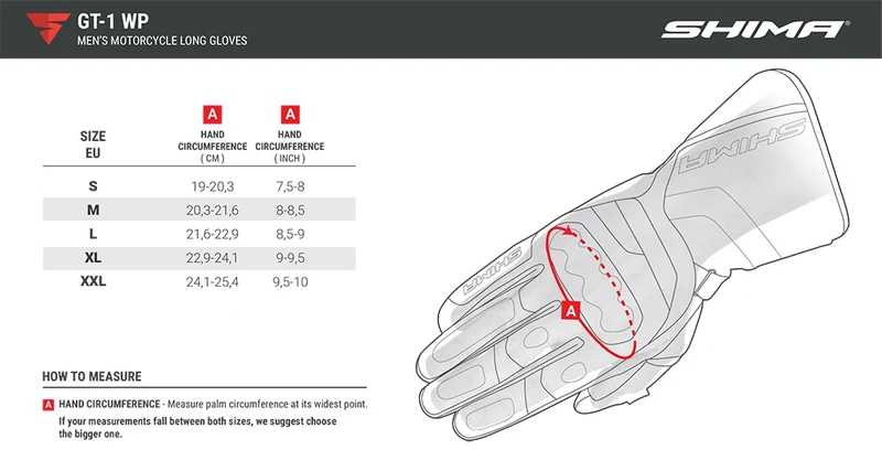 SHIMA GT-1 WP GUANTES DE MOTO HOMBRE NEGRO