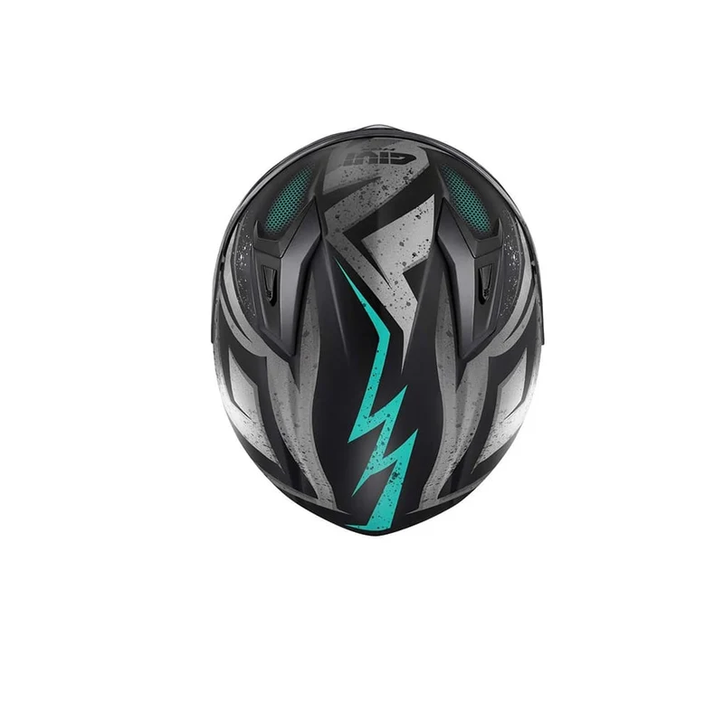 GIVI 50.7 Rebel Moto Integral Casco Negro Mate Azul Claro