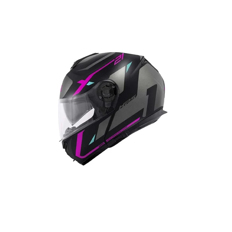 GIVI X.21 Mod modular para motocicleta Casco integral negro morado plateado