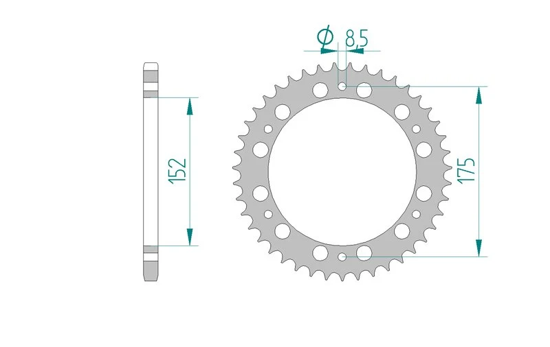 Couronne AFAM aluminium 13301+ - 52 dents