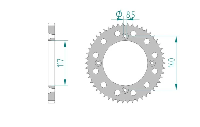 Couronne AFAM aluminium 13108+ - 46 dents