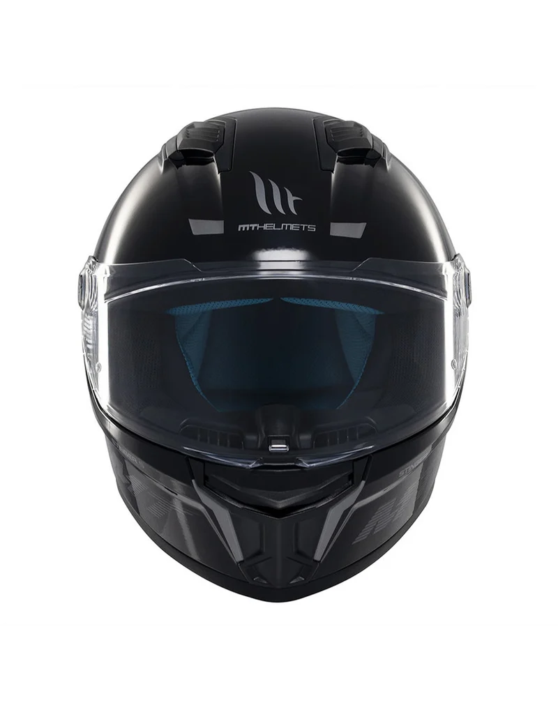 MT STINGER 2 SOLID INTEGRALES CASCO DE MOTO A1 NEGRO BRILLO