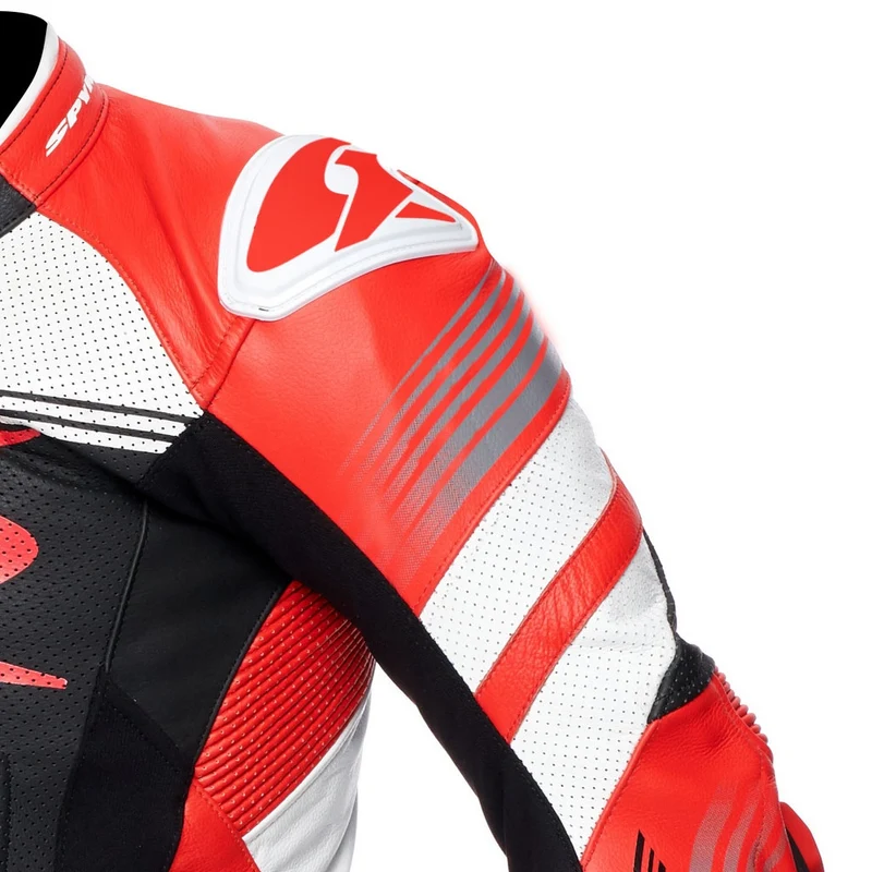 SPYKE - ESTORIL RACE 1PC SUIT BLACK/WHITE/FLUO RED