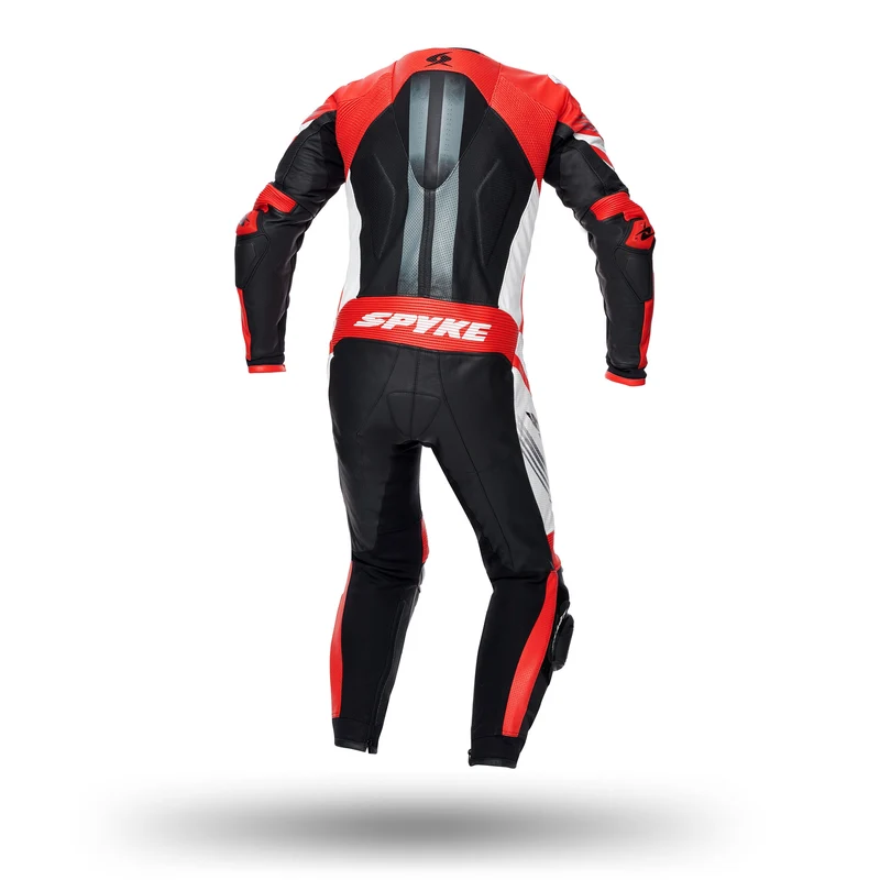 SPYKE - ESTORIL RACE 1PC SUIT BLACK/WHITE/FLUO RED